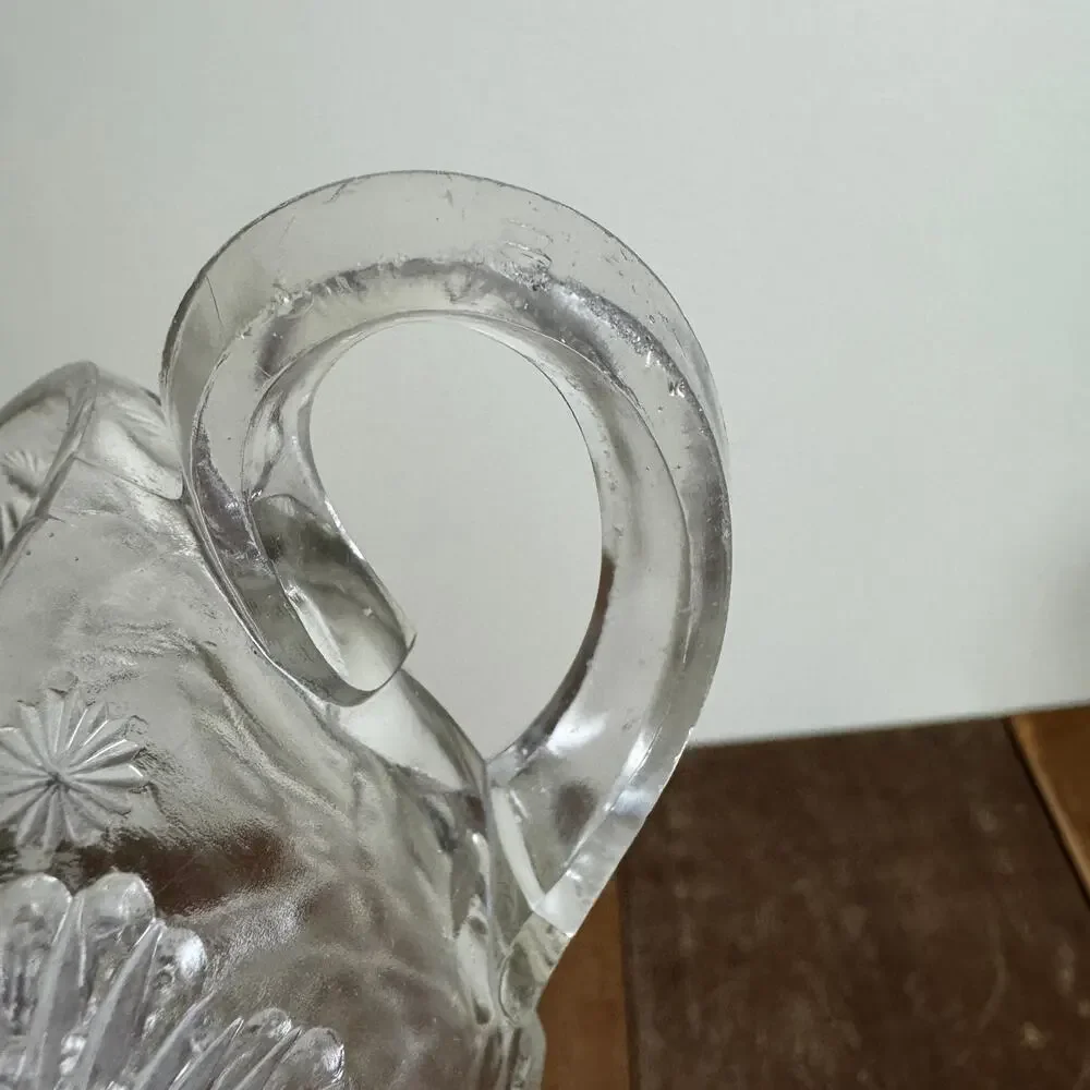 Indiana Glass Pressed Clear Glass‎ Butterfly Design Open Sugar Bowl